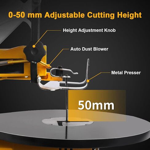 Scroll Saw Varible Speed w/Flexi Shaft + Foot Pedal,16-Inch Home Multiple Variable Speed Scroll Saw,550-1650 Rpm Adjustable,50mm Cutting Thickness in Saudi Arabia