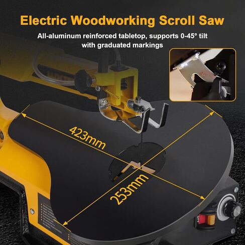 Scroll Saw Varible Speed w/Flexi Shaft + Foot Pedal,16-Inch Home Multiple Variable Speed Scroll Saw,550-1650 Rpm Adjustable,50mm Cutting Thickness in Saudi Arabia