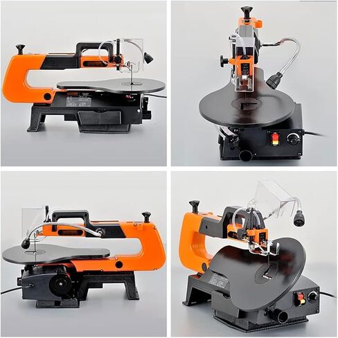 Electric Scroll Saw,550-1600RPM 2-Direction Variable Speed Table Saw,16 Inch Throat Width,50mm Cutting Thickness,w/Work Light & Pedal Switch,0-45° Adjustable in Saudi Arabia