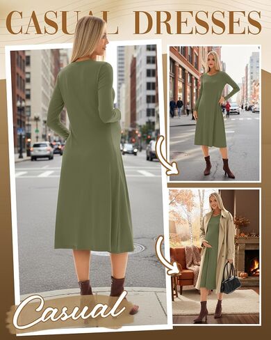 Women's Long Sleeve Maternity Dress Crew Neck Fall Pregnancy Casual Clothes Dresses with Pleated Loose Hem in Saudi Arabia