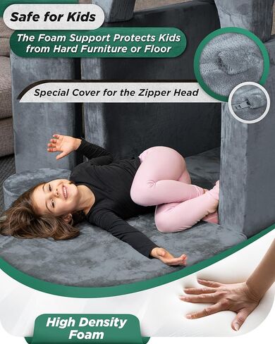 Lunix LX15 14 قطعة من أريكة لعب الأطفال المعيارية، أريكة مقسمة للأطفال، أثاث غرفة نوم وغرفة لعب للأطفال الصغار، إسفنج قابل للتحويل ووسادة أرضية للأولاد والبنات، أصفر in Kuwait