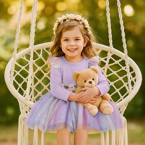Toddler Girl Tulle Dress Fall Ruffle Long Sleeve Baby Girl Fashion Casual Dresses 2-6Y in Saudi Arabia