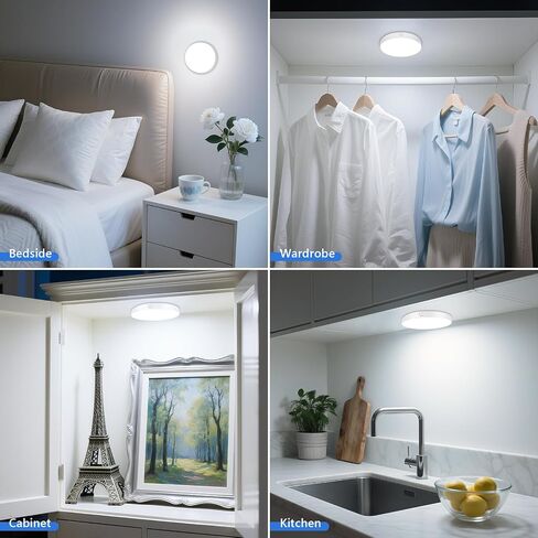 Ferswe Rechargeable Tap Lights, Dimmable Touch Night Lights with 1000mAh Large Battery, Stick on Light for Closet, Bedroom, Bathroom and Cabinet (2 Pack) in Saudi Arabia