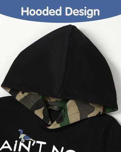 WESIDOM Toddler Boy Clothes,Long Sleeve Printing Hoodie+Jeans Pants Toddlers Boys Outfits Set 1-6Y Kids Clothing in Kuwait