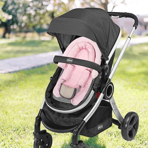 SWESEN Infant Car Seat Insert & Strap Covers, Car Seat Head Support for Baby Girls Boys, 2 in 1 Breathable Air Mesh Car Seat Insert for Newborns, Double-Sided Reversible, for Infants Aged 0-12 (Pink) in Saudi Arabia