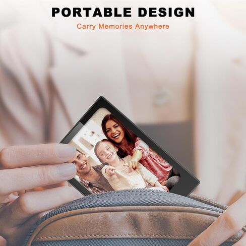 إطار صور رقمي صغير بالحبر الإلكتروني، إطار صور محمول مقاس 4.0 بوصة مع علبة من سبائك الألومنيوم، شاشة حبر IPS 4 ألوان، سهولة تحميل الصور عبر تطبيق FindXeink، أفضل هدايا الصور للآباء (أبيض) in Kuwait