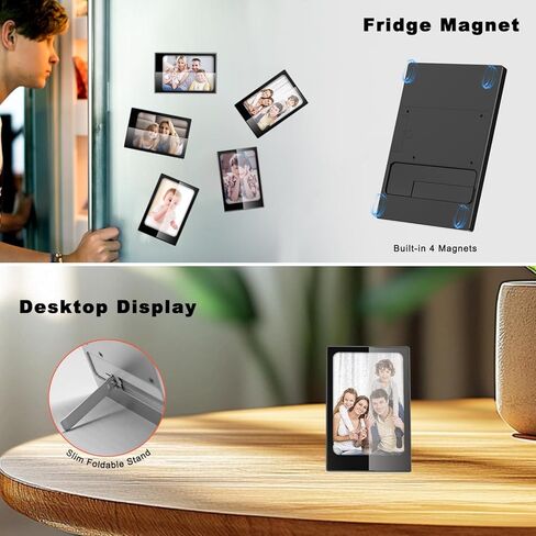 إطار صور رقمي صغير بالحبر الإلكتروني، إطار صور محمول مقاس 4.0 بوصة مع علبة من سبائك الألومنيوم، شاشة حبر IPS 4 ألوان، سهولة تحميل الصور عبر تطبيق FindXeink، أفضل هدايا الصور للآباء (أبيض) in Kuwait