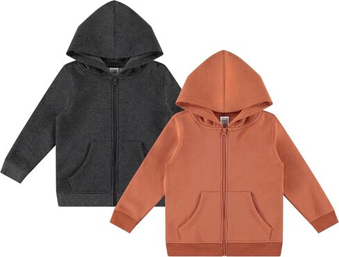 Cudlie 2-Pack Toddler Zip-Up Hoodies for Boys and Girls – Colorful Cotton Blend Sweatshirts with Pockets – Sizes 12M to 4T in Saudi Arabia