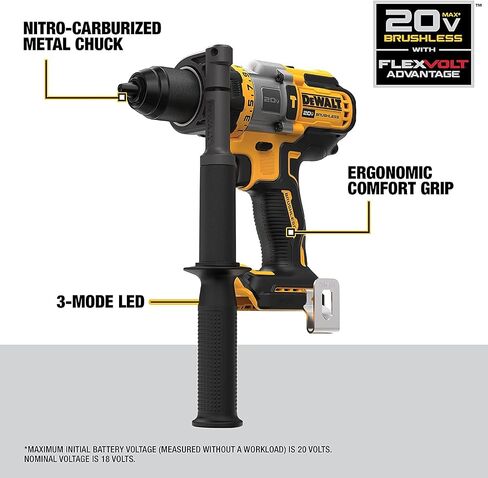 Dewalt DCD999BR 20V MAX بدون فرش ليثيوم أيون 1/2 بوصة. مفك مثقاب مطرقي لاسلكي مع ميزة FLEXVOLT (الأداة فقط) (متجدد) in Saudi Arabia