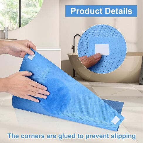 30 Pack Disposable Toilet Mats Non-Slip Toilets Floor Protector from Urine Absorbent Toilet Floor Mat U Shaped Toilets Mat for Bathroom, Blue, 22" x 20" in Saudi Arabia
