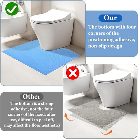 30 Pack Disposable Toilet Mats Non-Slip Toilets Floor Protector from Urine Absorbent Toilet Floor Mat U Shaped Toilets Mat for Bathroom, Blue, 22" x 20" in Saudi Arabia