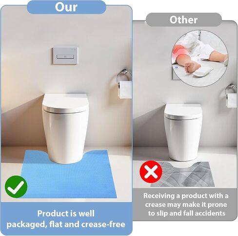30 Pack Disposable Toilet Mats Non-Slip Toilets Floor Protector from Urine Absorbent Toilet Floor Mat U Shaped Toilets Mat for Bathroom, Blue, 22" x 20" in Saudi Arabia