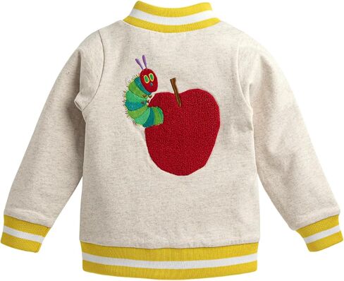 MONICA + ANDY Bomber Jacket, Size 2T, The Very Hungry Caterpillar, 100% Organic Clothes for Girls and Boys, Button Down Jacket, Sustainable Super Soft Fabric, Sizes for Kids, Toddler, & Infant in Saudi Arabia