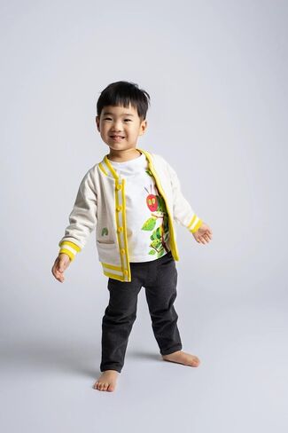 MONICA + ANDY Bomber Jacket, Size 2T, The Very Hungry Caterpillar, 100% Organic Clothes for Girls and Boys, Button Down Jacket, Sustainable Super Soft Fabric, Sizes for Kids, Toddler, & Infant in Saudi Arabia