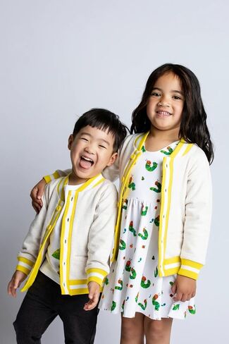 MONICA + ANDY Bomber Jacket, Size 2T, The Very Hungry Caterpillar, 100% Organic Clothes for Girls and Boys, Button Down Jacket, Sustainable Super Soft Fabric, Sizes for Kids, Toddler, & Infant in Saudi Arabia