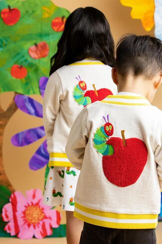 MONICA + ANDY Bomber Jacket, Size 2T, The Very Hungry Caterpillar, 100% Organic Clothes for Girls and Boys, Button Down Jacket, Sustainable Super Soft Fabric, Sizes for Kids, Toddler, & Infant in Saudi Arabia