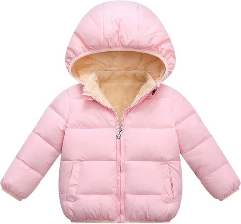 Yimoon Toddler Boys Girls Winter Coat Fleece Thicken Hooded Warm Puffer Jacket Outwear in Saudi Arabia
