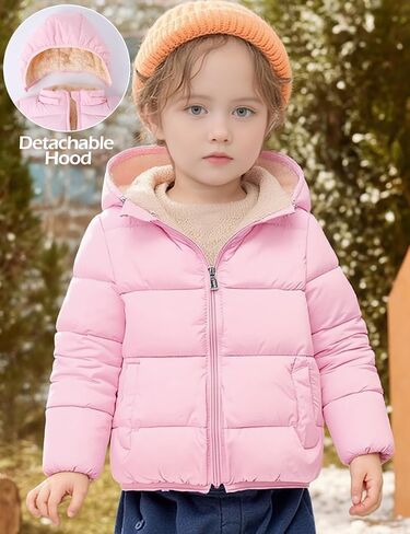Yimoon Toddler Boys Girls Winter Coat Fleece Thicken Hooded Warm Puffer Jacket Outwear in Saudi Arabia