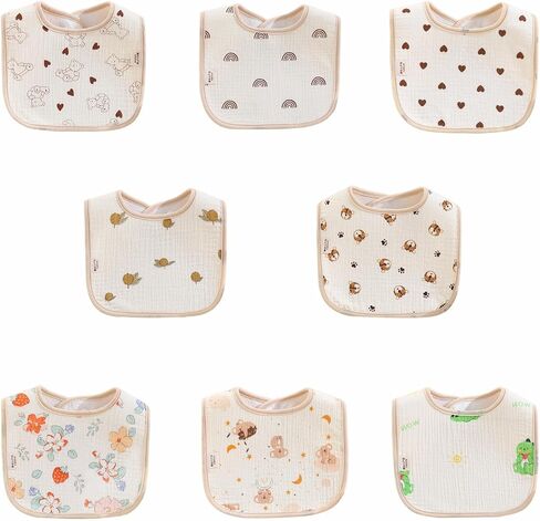 Baby Bandana Bibs, 6 Pack Waterproof Toddler Bib,Soft Cotton Absorbent Baby Bibs for Eating,Drooling,Teething in Saudi Arabia