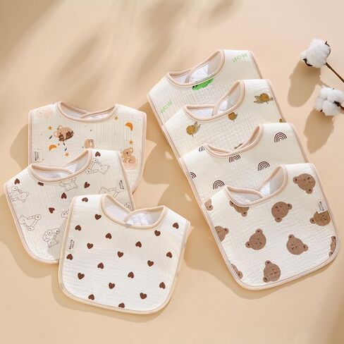 Baby Bandana Bibs, 6 Pack Waterproof Toddler Bib,Soft Cotton Absorbent Baby Bibs for Eating,Drooling,Teething in Saudi Arabia