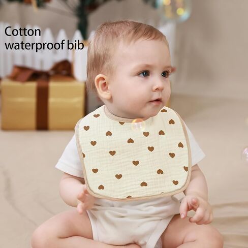 Baby Bandana Bibs, 6 Pack Waterproof Toddler Bib,Soft Cotton Absorbent Baby Bibs for Eating,Drooling,Teething in Saudi Arabia