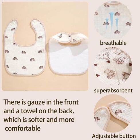 Baby Bandana Bibs, 6 Pack Waterproof Toddler Bib,Soft Cotton Absorbent Baby Bibs for Eating,Drooling,Teething in Saudi Arabia