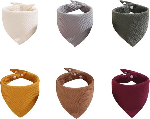 Muslin Bibs, 8 Pack Baby Bandana Drool Bibs,Extra Absorbent Soft Cotton,Baby Bib for Drooling and Teething in Saudi Arabia