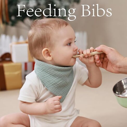 Muslin Bibs, 8 Pack Baby Bandana Drool Bibs,Extra Absorbent Soft Cotton,Baby Bib for Drooling and Teething in Saudi Arabia