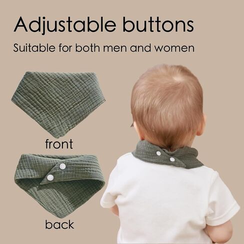 Muslin Bibs, 8 Pack Baby Bandana Drool Bibs,Extra Absorbent Soft Cotton,Baby Bib for Drooling and Teething in Saudi Arabia