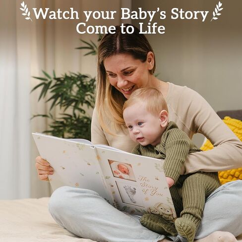 Baby Memory Book, modern for boy or girl, includes 15 stickers, Baby Book Keepsake, minimalist milestone journal from birth to age 5, Baby Book to record special moments, Baby Books in Saudi Arabia