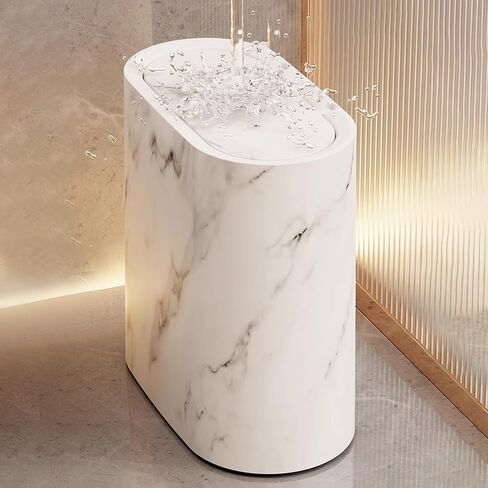 Kitchen Trash Can with Lid, 2.6 Gallons / 12 Liter Compact Small Slim Plastic Small Garbage Can,Durable Easy to Clean Trash Bin for Bathroom,Bedroom,Office,Compact Spaces,Dorms,Kitchen in Saudi Arabia