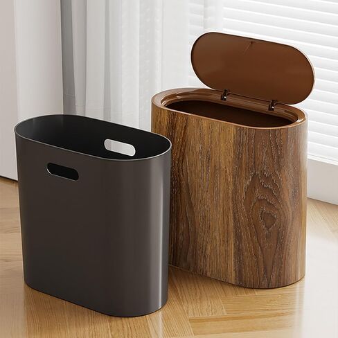 Kitchen Trash Can with Lid, 2.6 Gallons / 12 Liter Compact Small Slim Plastic Small Garbage Can,Durable Easy to Clean Trash Bin for Bathroom,Bedroom,Office,Compact Spaces,Dorms,Kitchen in Saudi Arabia