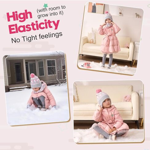 Moon Kitty Baby Girls Earflaps Knit Hats Infant Baby Beanies6-12Months in Saudi Arabia