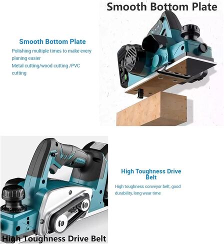 Wood Planer for Doors, 15000RPM Rechargeable Electric Planer Cordless Handheld Wood Cutting Woodworking Fit in Saudi Arabia