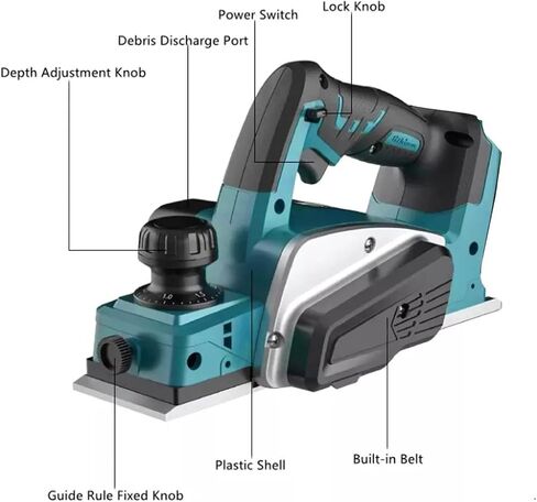 Wood Planer for Doors, 15000RPM Rechargeable Electric Planer Cordless Handheld Wood Cutting Woodworking Fit in Saudi Arabia