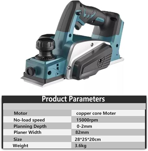 Wood Planer for Doors, 15000RPM Rechargeable Electric Planer Cordless Handheld Wood Cutting Woodworking Fit in Saudi Arabia
