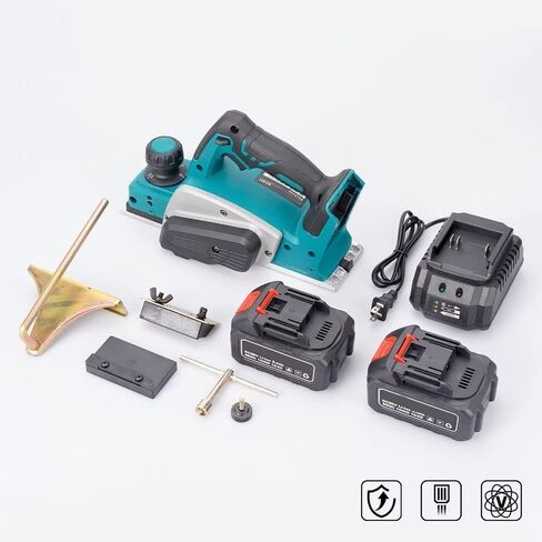 Cordless Electric Planer, 15000rpm Electric Router Trimmer With Wrench Wood Cutting Machine Woodworking Tool (2battery 4.0a) in Saudi Arabia