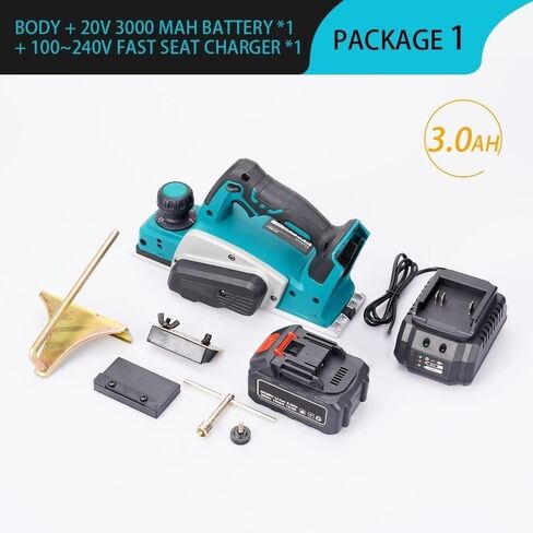 Cordless Electric Planer, 15000rpm Electric Router Trimmer With Wrench Wood Cutting Machine Woodworking Tool (2battery 4.0a) in Saudi Arabia