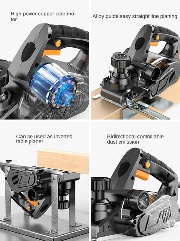 Portable Electric Planer for Woodworking, Household Small Multifunctional Wood Planer (A+3blades+flip Stand) in Saudi Arabia