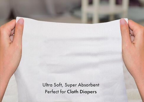 RUVANTI Unisex Birdseye Flat-Fold Cloth Diapers for Babies 3 Pack, 100% Cotton Reusable Diaper Inserts 23x23 Inches, White in Saudi Arabia