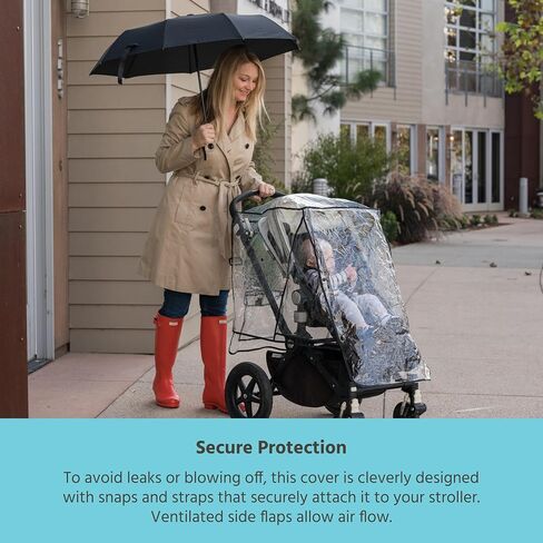 J.L. Childress Stroller Rain Cover - Universal Stroller Poncho - Stroller Accessory - Ventilated Baby Weather Shield and Protection Rain Cover in Saudi Arabia