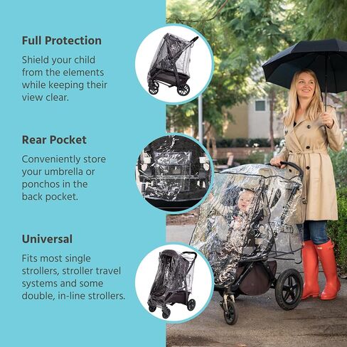J.L. Childress Stroller Rain Cover - Universal Stroller Poncho - Stroller Accessory - Ventilated Baby Weather Shield and Protection Rain Cover in Saudi Arabia
