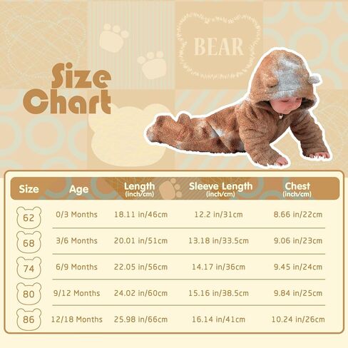 Jimonda Baby Tie Dye Snowsuit Winter Fleece Jumpsuit 0-18 Months, 100% Polyester Hooded Romper with Bear Ears for Infant in Saudi Arabia