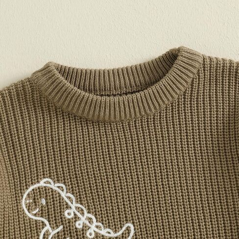 WZTYYDS Toddler Kids Baby Boy Fall Sweater Clothes 2T 3T 4T Loose Fit Dinosaur Ribbed Long Sleeve Knitted Winter Tops in Saudi Arabia