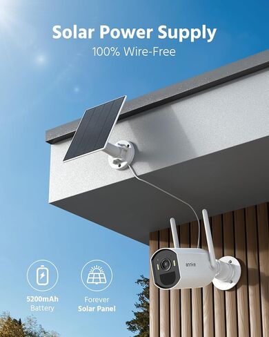 ANNKE Solar Wireless Security 4CH +2 Bullet Cam-Kit,64GB Memory Card with 9000mA Battery WiFi Camera,4MP,5MP Surveillance Home System,Color Night Vision,Spotlight Smart Alarm, PIR&Human Detection in Saudi Arabia