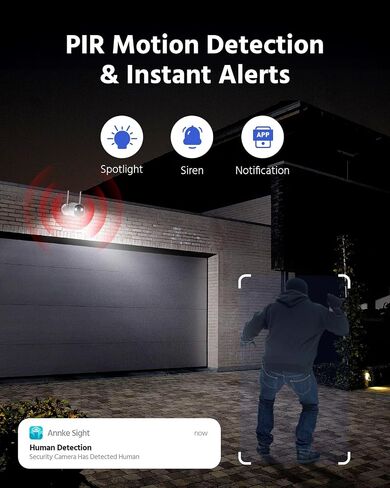 ANNKE Solar Wireless Security 4CH +2 Bullet Cam-Kit,64GB Memory Card with 9000mA Battery WiFi Camera,4MP,5MP Surveillance Home System,Color Night Vision,Spotlight Smart Alarm, PIR&Human Detection in Saudi Arabia