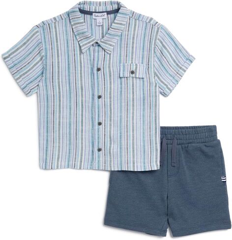 Splendid baby-boys Hang Ten Short-sleeve Button Down Shirt and Drawstring Shorts Set in Saudi Arabia
