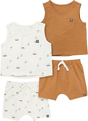 Modern Moments by Gerber Baby Boys 4-Pack Sleeveless Top & Short Set in Saudi Arabia