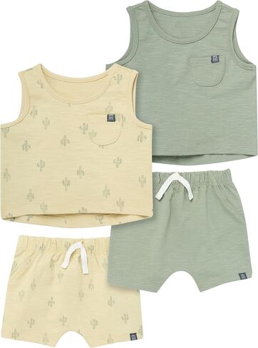Modern Moments by Gerber Baby Boys 4-Pack Sleeveless Top & Short Set in Saudi Arabia