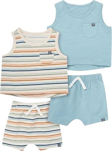 Modern Moments by Gerber baby-boys 4-pack Sleeveless Top & Short Set in Saudi Arabia